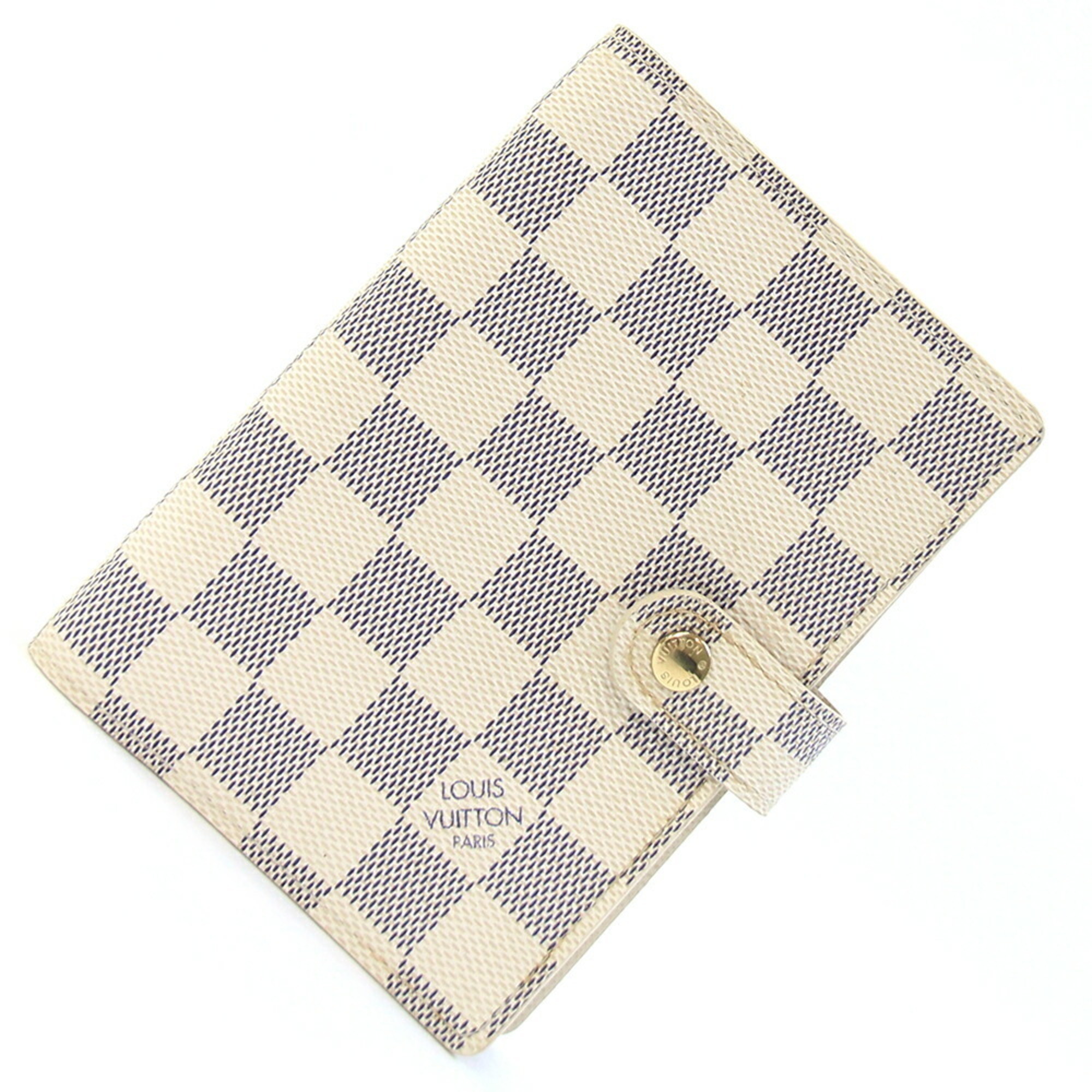 Louis Vuitton Damier Azur Notebook Cover R20706, 6-Ring Binder, Women's Louis...